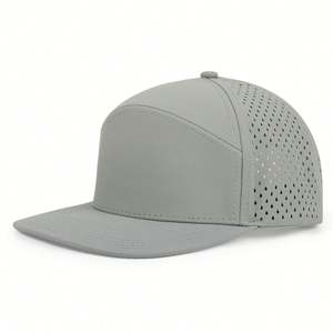 Casquette de baseball unisexe personnalisée de haute qualité avec logo, style sportif, perforations laser, 7 panneaux, visière plate, imperméable - Product Image 3