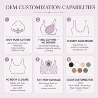Soutien-gorge en coton sans couture pour femme, rembourré, push-up, dos en U, respirant, doux et confortable pour l'été, vente en gros de lingerie