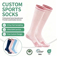 Chaussettes personnalisées |   Chaussettes de compression pour femmes sur mesure, chaussettes de sport antidérapantes pour la course à pied et le cyclisme