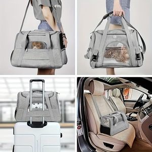 New Large Capacity Portable Cat Bag Breathable and Convenient Car <b>Pet</b> Bag Fashion Solid Color Single-shoulder Dog <b>Backpack</b> - Product Image 6