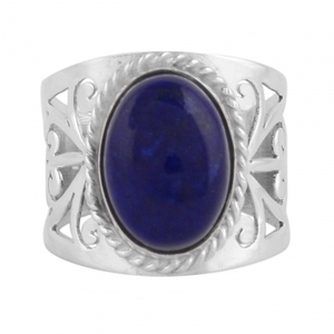 Blue <b>lapis</b> <b>lazuli</b> calming stress free Indian handcrafted <b>ring</b> 925 Handmade Oxidised Finish Precious <b>Ring</b> Eternity Vermeil <b>ring</b> - Product Image 1