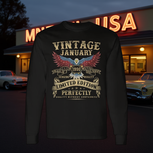 Camiseta vintage de manga larga para hombre de enero de 1990, edición limitada, perfectamente hecha en EE. UU., calidad - Product Image 3