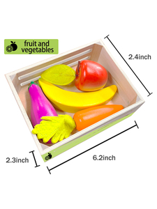 Ensemble de jouets en bois pour couper les fruits, légumes, viande et poisson, pour enfants, cuisine, jeu d'imitation, fruits et aliments pour tout-petits et enfants de 3 ans et plus - Product Image 2
