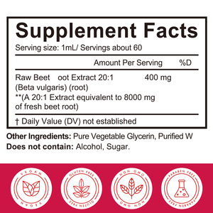 Solotree cao cấp 8000mg củ cải chiết xuất từ rễ giọt hấp thụ nhanh tự nhiên hữu cơ củ cải đường gốc cồn chất lỏng bổ sung - Product Image 2