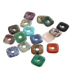 Perles carrées en pierres précieuses naturelles 7 styles de Lapis Lazuli Turquoise Améthyste Oeil de tigre <span class=keywords><strong>Malachite</strong></span> 30mm Écologique Sculpté pour - Product Image 5