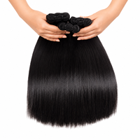Extensions de cheveux humains tissées à la machine, lisses, double épaisseur, pour perruques, pointes pleines, vente en gros d'usine