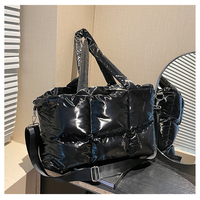 Sac à main fourre-tout gonflé en nylon matelassé grand sac à main rembourré léger sac à bandoulière pour femme pour automne hiver printemps