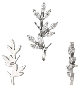 G23 16G Titane Filetage interne Top Helix Earring Labret Nose Ring Asscher Cut Engagement Fine Jewelry Fashionable Zircon - Product Image 2