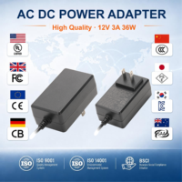 Alimentation 36W 12V 3A certifiée ETL CE CB, adaptateur secteur AC/DC, transformateur mural pour bande LED, caméra CCTV, routeur (norme US)