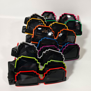 Lunettes de soleil sans fil à éclairage clignotant Neon Rave Lunettes El Wire LED Lunettes de soleil Glow DJ Costumes pour Party 80s EDM RB03 - Product Image 6