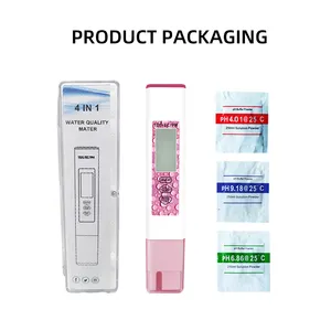 Factory 4 In 1 Digital Water Quality Tester Meter TDS EC PH And Temperature Water Test Pen