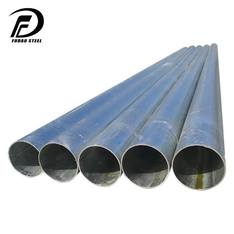 Matériaux de construction Q235 tuyau rond en fer noir Gi ERW prix des tuyaux en acier soudés au carbone galvanisé plongé à chaud