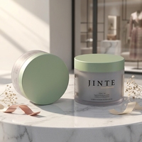 Pot épais en PETG dépoli transparent de haute qualité pour crème corporelle, cosmétique de luxe, soin de la peau, avec couvercle vert, 150 ml et 250 ml