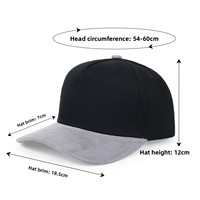 Nouvelle Collection Printemps 2026 – Casquette de Baseball Décontractée à 5 Panneaux Bicolore avec Visière en Daim – Style Trucker Personnalisable pour l'Extérieur
