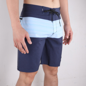 Short de bain décontracté pour homme à blocs de couleur et rayures, séchage rapide, taille à cordon de serrage - Product Image 1