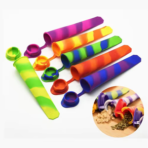 Moule à sucettes glacées en silicone coloré personnalisé avec logo, avec couvercles connectés, pour la création de glaces maison – Vente en gros - Product Image 1