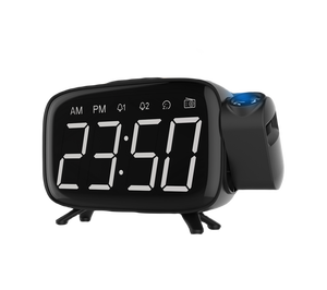Réveil radio à projection numérique avec fonction snooze, design moderne, grand écran LED, <span class=keywords><strong>projecteur</strong></span> rotatif à 180°, variateur d'intensité à 2 niveaux - Product Image 4