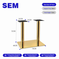 Pieds de table de luxe SEM en fer forgé et acier inoxydable, double pieds de table en métal, base stable pour hôtel, café, table de fondue