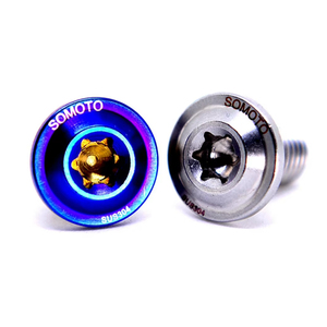 Pernos para Espejos de Motocicleta SOMOTO Taiwan SUS304 de Acero Inoxidable, Rosca M8 CW CCW, Acabado PVD Titanio Quemado - Product Image 1