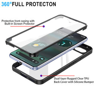 Coque de téléphone 360 degrés pour Google <span class=keywords><strong>Pixel</strong></span> <span class=keywords><strong>6A</strong></span> pare-chocs arrière souple et transparent antichoc protecteur d'écran intégré - Product Image 2