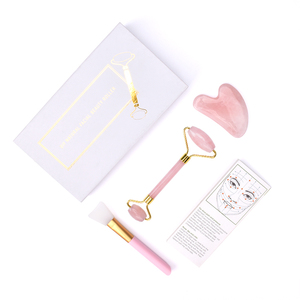 <span class=keywords><strong>Regalo</strong></span> nueva llegada 2020 de Metal de aleación de Zinc de doble cabeza de cuarzo rosa Jade rodillo <span class=keywords><strong>para</strong></span> el masaje Facial - Product Image 1