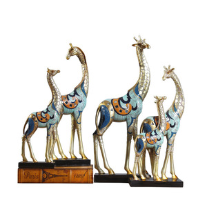 Sculpture d'animal <span class=keywords><strong>girafe</strong></span> en résine, artisanat en résine Art Déco, ornements de table créatifs en forme de cerf, décoration intérieure, cadeaux - Product Image 1