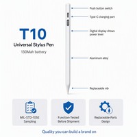 Lápiz Óptico para iPad, Android, Windows, con Indicador LED de Batería, Recargable Tipo-C, Sin Bluetooth, Cierre Magnético, 14g