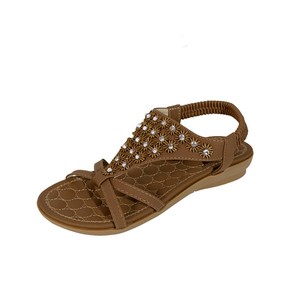 Nouvelles sandales d'été 2026 brodées à la main avec strass, style bohème, grandes tailles, tongs plates, doublure en <span class=keywords><strong>cuir</strong></span>, vente en gros - Product Image 4