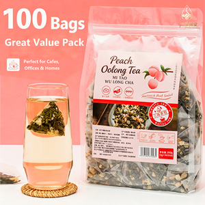 Natural Dried <strong>Peach</strong> Blended Oolong <strong>Tea</strong>, Pyramid Nylon <strong>Tea</strong> Sachet, Cold Brew Flavored <strong>Tea</strong> Bulk Supply .5g*100 Sachets 350g/Bag - Product Image 1