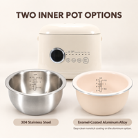 Cuisinière à riz multifonction 4L avec 8 programmes : porridge, soupe, cuisson à la vapeur, gâteau et maintien au chaud