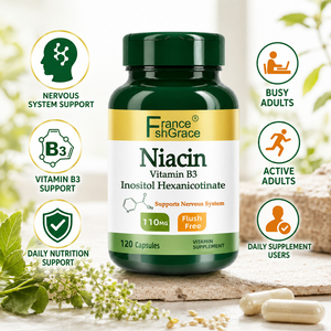 Complément de Niacine Vitamine B3 Shecome – Sans Gluten, Soin de la Peau, Soutien Énergétique, 110mg, 120 Capsules de Niacine - Product Image 2