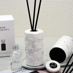 Bán buôn thiết kế mới làm mát không khí thơm dầu sậy khuếch tán trang trí nội thất mô hình khảm thạch cao Jar sậy khuếch tán với thanh - Product Image 2