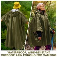 Ponchos de survie d'urgence thermiques imperméables et coupe-vent pour le camping en plein air, en Mylar vert