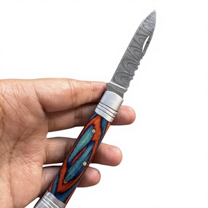 Navaja Plegable de Acero de Damasco con Mango de Madera, Alta Calidad, Multifuncional, Grado Industrial OEM, Garantía de 3 Años, para Minoristas, 59-60HRC - Product Image 1