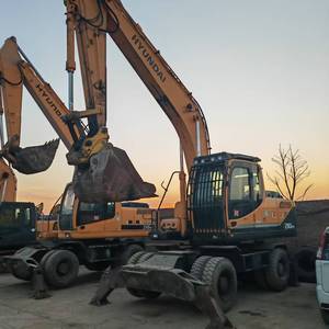 Bonne performance, excavatrice sur pneus Hyundai 210W-7 d'occasion, 21 tonnes, moteur 220LC-9, 129 kW, capacité de la benne de 0,92 m³, Chine - Product Image 2