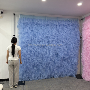 Nouvelle Décoration <span class=keywords><strong>de</strong></span> Fête Lisse pour Mariage, Anniversaire, Baby Shower – <span class=keywords><strong>Rideau</strong></span> en Maille Bleu Rose pour Garçon et Fille - Product Image 3