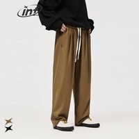Pantalones rectos de pierna ancha para hombre, pantalón informal, plisado, ligero, alta calidad
