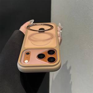 Funda Magnética Translúcida Mate al por Mayor para iPhone 17 13 14 15 16 Pro Max 17 Air con Anillo Metálico y Soporte Antigolpes - Product Image 3