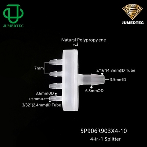 4X3,2x3,2x3,2x3,2mm reductor de manguera de PP de púas dispensador de forma <span class=keywords><strong>LLLL</strong></span> plástico 5 vías reducir Barb tubo médico conector de lengüeta - Product Image 4