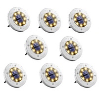 Lot de 8 lampes solaires LED à détecteur de mouvement, en acier inoxydable, étanches IP44, pour jardin et extérieur, 4100K