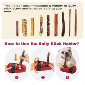 Pawfect Bully Stick Holder Red Plastic Interactive Chew Toy For <b>Dogs</b> <b>Medium</b> Size Indoor Use Slow Feeder Enrichment - Product Image 3