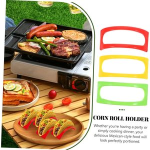 ชุดที่วางทาโก้ ชุดขาตั้งอาหารพลาสติกหลากสี สำหรับใช้ในครัวปาร์ตี้ 1-20 ชิ้น - Product Image 3