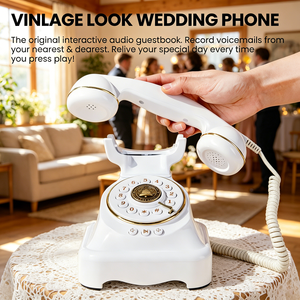 Livre d'or audio vintage en forme de téléphone antique, enregistreur de messages vocaux HD pour événements de mariage, mémoire 16 Go, matériau ABS durable, direct usine - Product Image 2