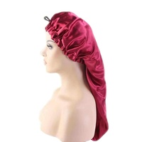 Gorro de ducha con cierre de presión ajustable, gorro de secado de pelo largo, de satén sedoso, para dormir por la noche, gran oferta