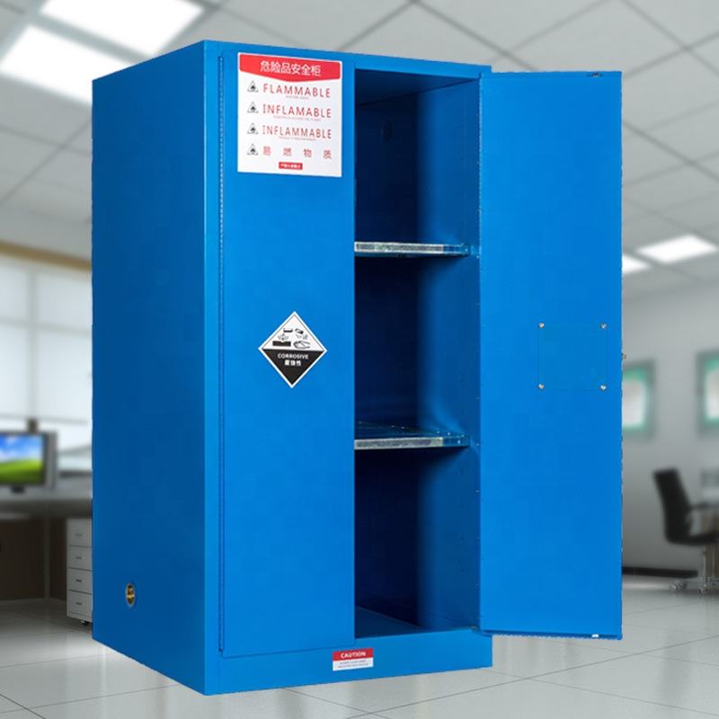 Locking Liquid Storage Blue Flammable Chemical Laboratory Lock Acid Storage Cabinet Fireproof ...