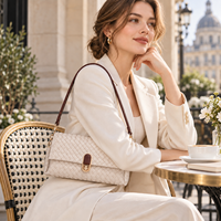 Sacs à bandoulière pour femmes en cuir PU tressé, sac à rabat, sac à main bandoulière, petit sac carré, logo personnalisé, vente en gros