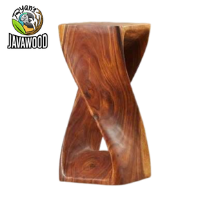 Taburete de madera natural hecho a mano, taburete otomano respetuoso con el medio ambiente, hecho de madera original, hecho en Indonesia - Product Image 4