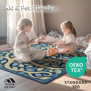 Alfombra de diseño I 4x6 con área gráfica, tejido plano de chenilla, poliéster, antideslizante, duradera, para el hogar, la oficina o el estudio. - Product Image 4