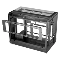 ESGAMING Airplane Open Door Micro ATX ITX Pc Case Mid Tower Tempered Glass Gaming Computer Cases & Towers With Screen Display