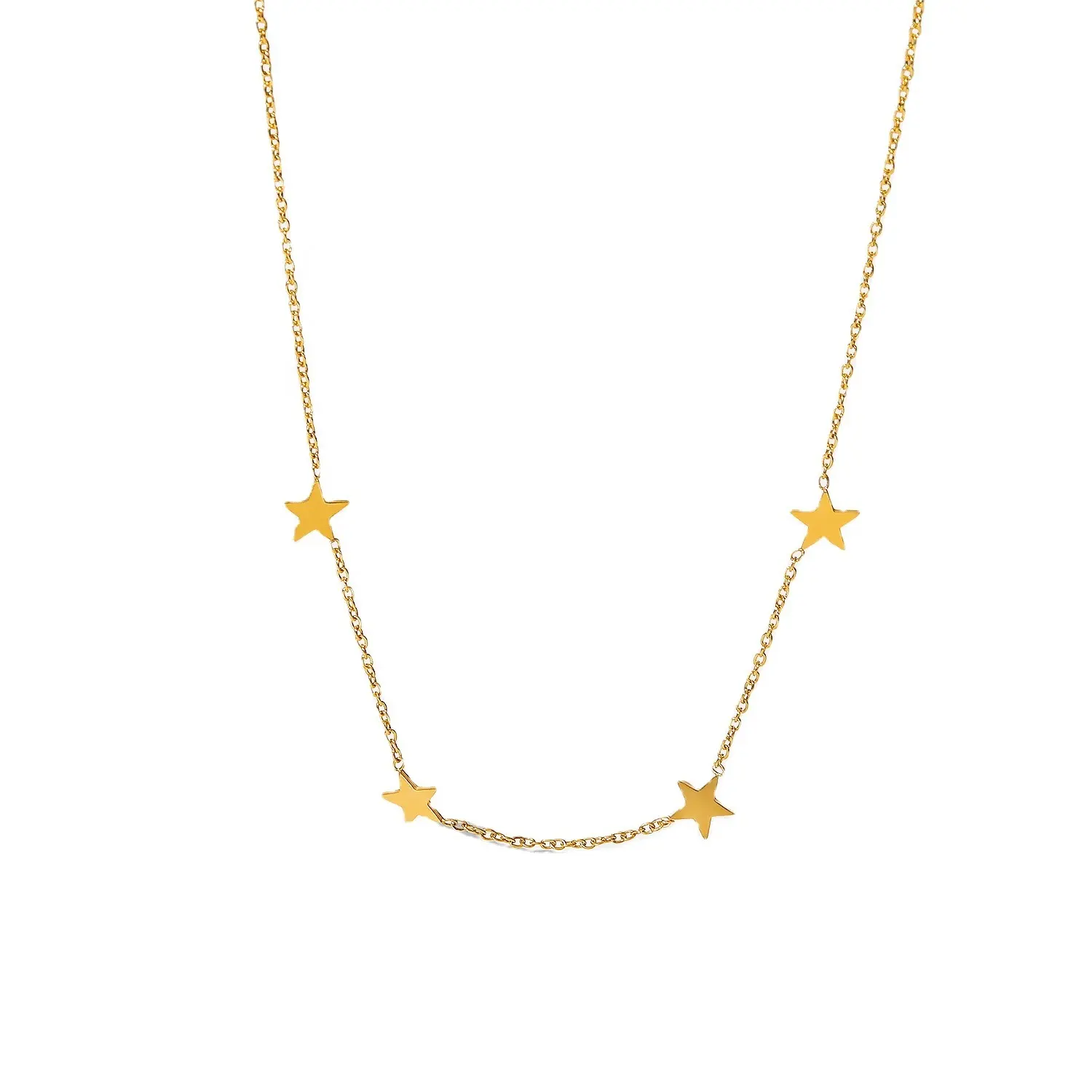 Women Simple Delicate Full Moon 18K Gold Plated/Rose Gold/Silver Plated Handmade layered necklaces star necklaces